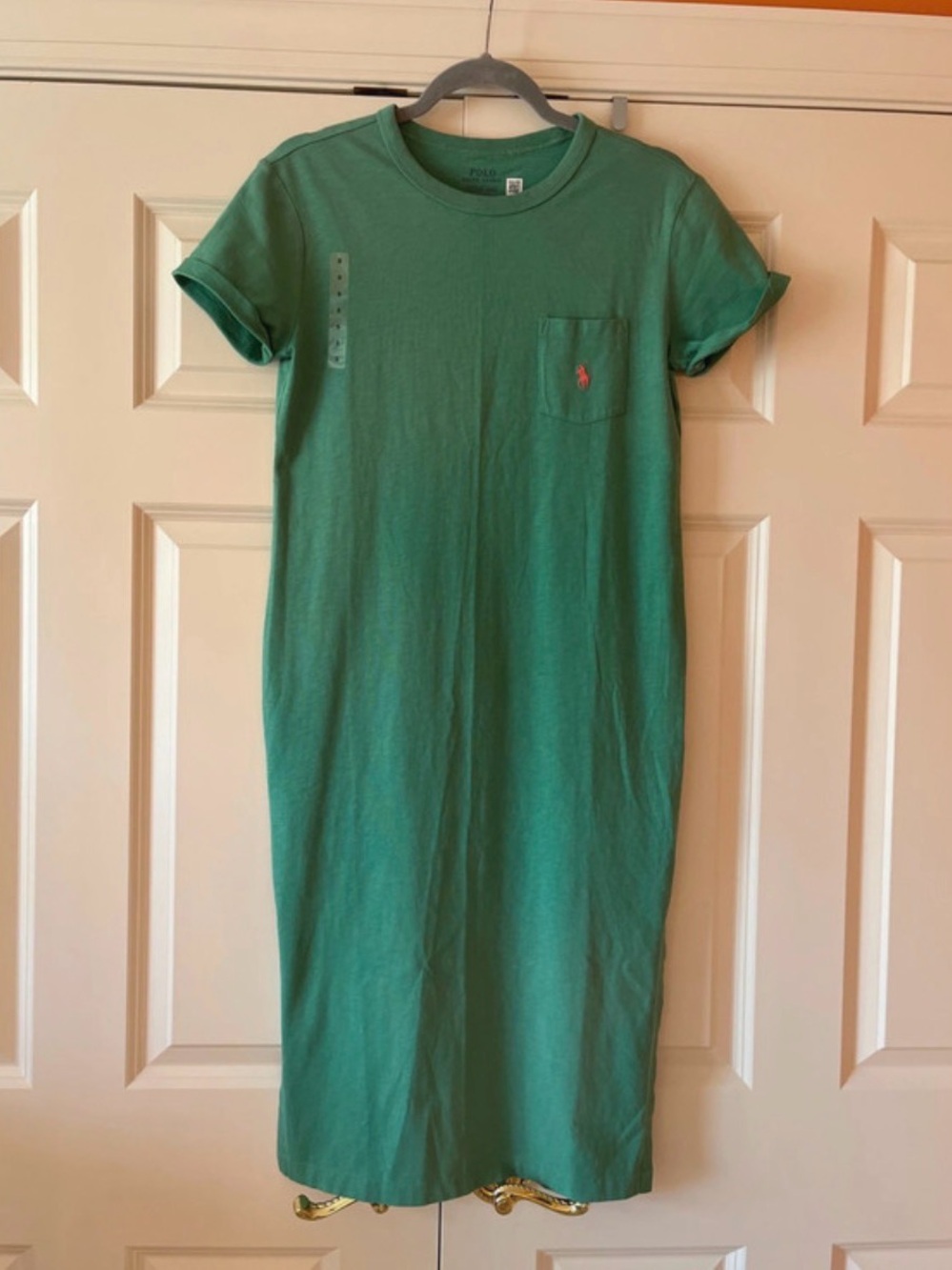 Polo by Ralph Lauren Green Short-Sleeve Midi Pocket Dress